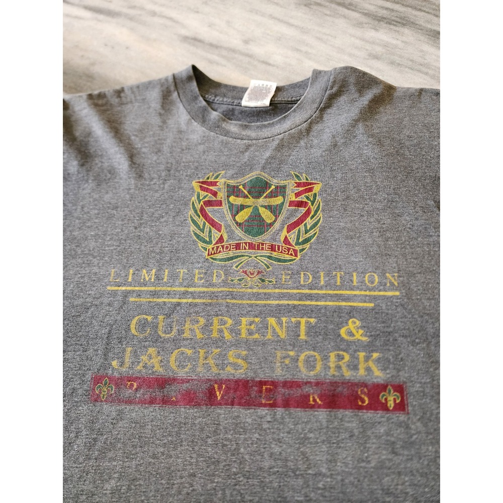 Vintage Best Current Jacks Fork Rivers Graphic Tee Gray Mens XL